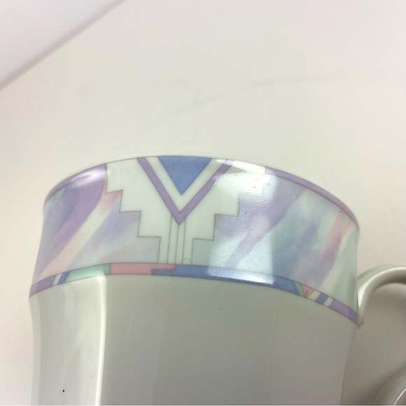 Savoir Vivre Celina Coffee Cup Set of 4 Vintage 90's Deco Pastel Octagonal - Picture 9 of 9
